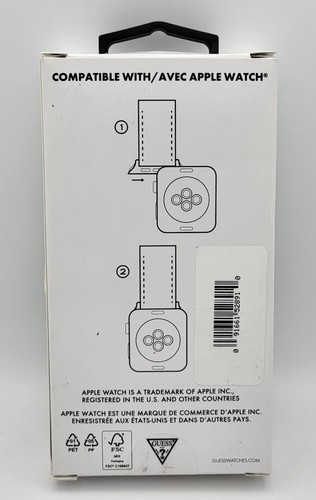 Guess Quattro G Black Leather Apple Watch Band 38mm-41mm - Zdjęcie 2 z 4