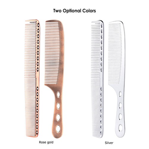 2Pcs Salon Hair Comb with Scale Professional Barber Hairdressing Steel Comb D4Q8 - Bild 4 von 5