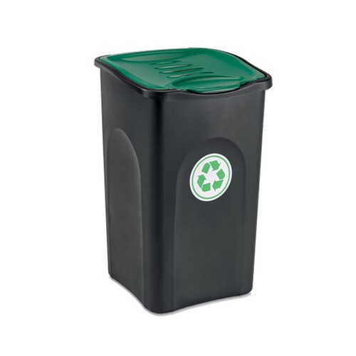 Bidone ecogreen per raccolta differenziata esterno riciclo 50L colori assortiti - Foto 4 di 6