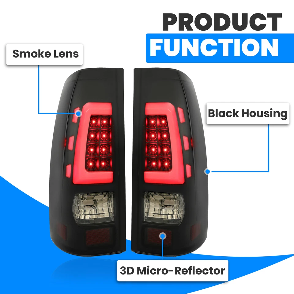 LED Rear Tail Lights For 99-06 Chevy Silverado 99-02 GMC Sierra 1500 2500 3500 - Image 4 of 4