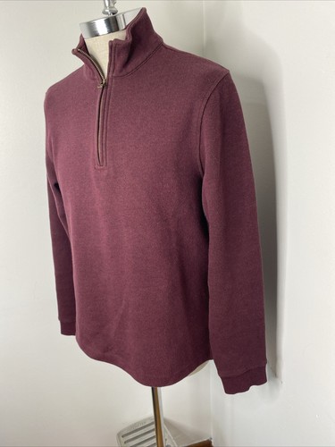 LL Bean Fleece Shirt Sweatshirt 1/4 Zip Maroon Top Womens M Long Sleeve - Picture 4 of 6