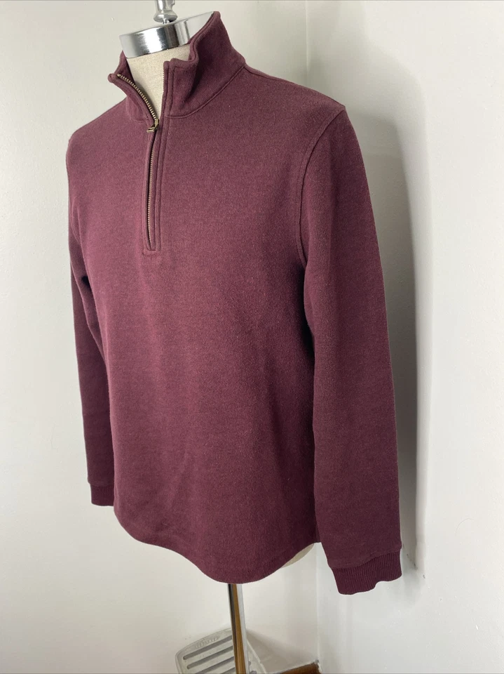 LL Bean Polar Camisa Sudadera 1/4 Cremallera Granate Top Mujer M Manga Larga Foto 4 de 4