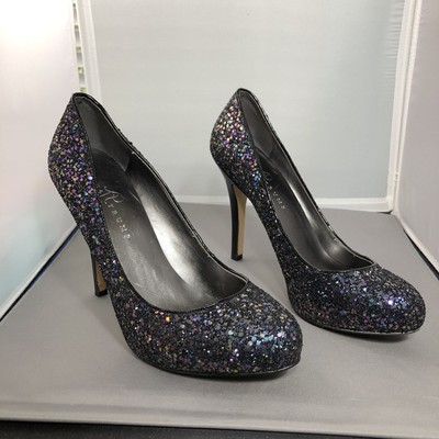 sparkling black heels