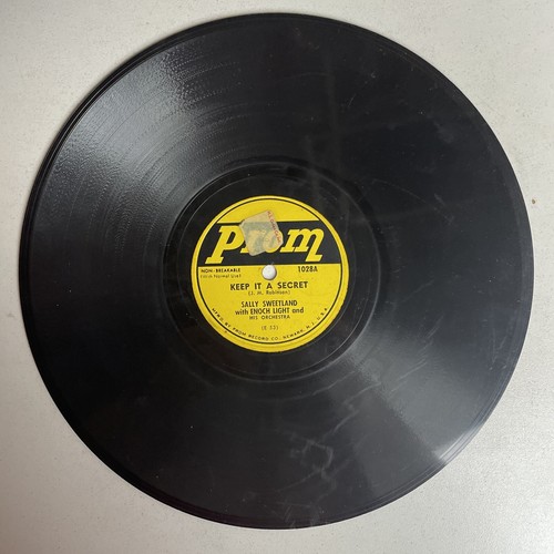 10" 78 RPM-Sally Sweetland-Keep It a Secret/Artie Malvin-I/Prom 1028 - Imagen 2 de 4