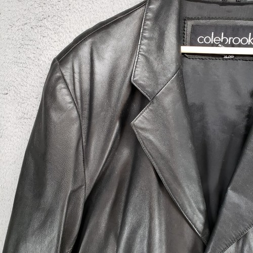 Colebrook Lederjacke Herren XL Vintage schwarz Mantel mit Knopfleiste - weich - Bild 11 von 24