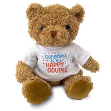 NEW - CONGRATS TO THE HAPPY COUPLE - Teddy Bear Cute Cuddly Gift Present Wedding