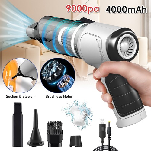 3 IN1 Wireless Car Vacuum Cleaner Air Blower Handheld Duster Rechargeable 9000Pa - Picture 2 of 23