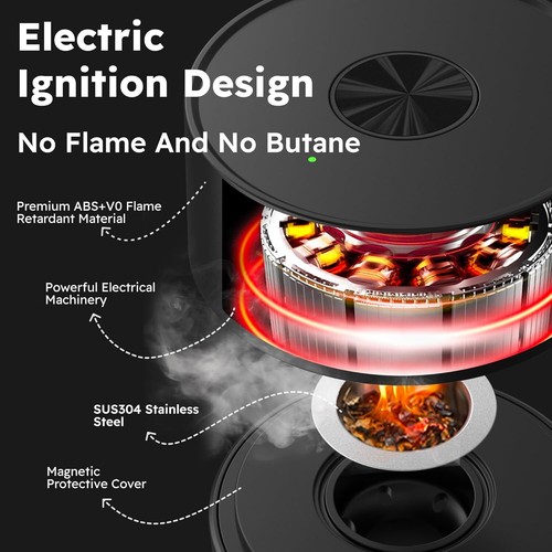Electric Whiskey Smoker Kit with 6 Wood Chips, Rechargeable Cocktail Smoker Kit - Picture 2 of 8