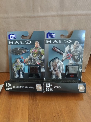 Mega Construx Halo Heroes Series 18 ATRIOX,LT.COLONEL KINSANO (Lot Of 2) NIP - Picture 1 of 10