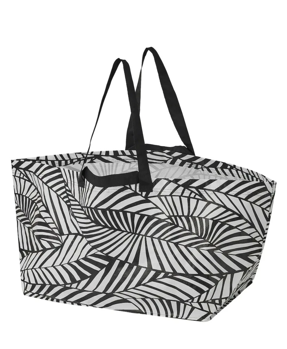 IKEA Slukis Frakta Reusable Tote Shopping Bag Large Black White 19