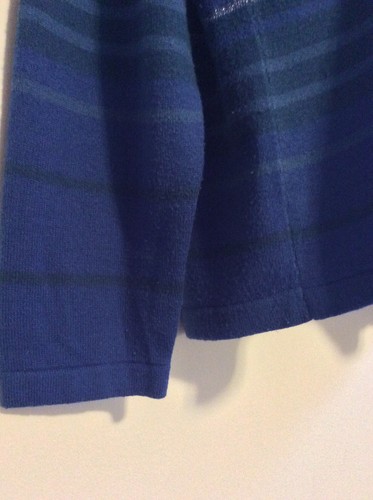 Studio Works Blue Silver Striped Long Sleeve Turtleneck Sweater PL - Picture 3 of 7