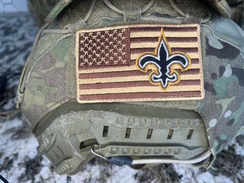 Military Combat American Flag New Orleans Saints Football Patch W Vlcro - Picture 4 of 4