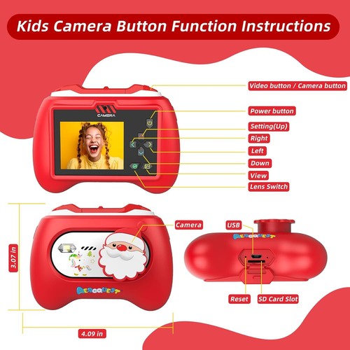 Kinderkamera 1080P HD Kinder Digitalkamera mit Video und 32gb SD inklusive - Bild 6 von 7