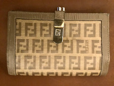 FENDI Vintage 1980s 1990s Zucca Leather Wallet Rare