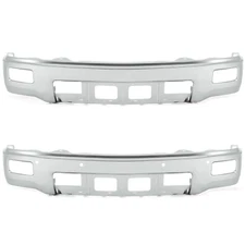Front Bumper For 2014-2015 Chevrolet Silverado 1500 Chrome with Fog Light Holes