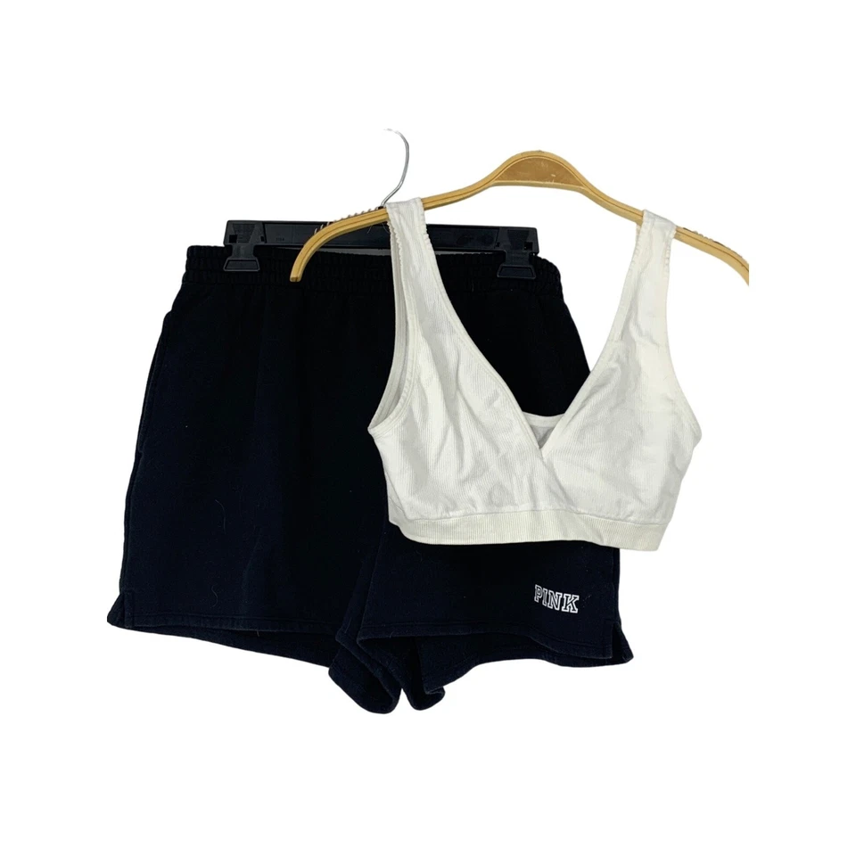 Womens Lot of 2 Shorts + Bra Top Pink Victorias Secret H&M Large GUC 3830 - Image 2 of 4