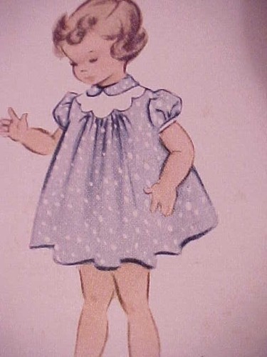 1951 McCall's Girl's Scalloped Yoke Dress 8777 Size 3 - Picture 2 of 5