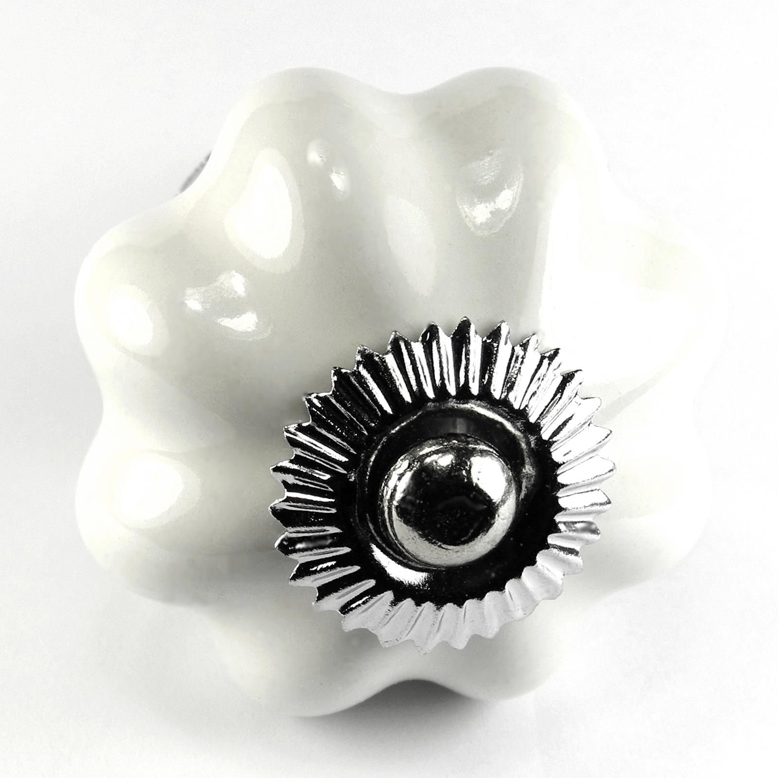 Cabinet Pulls and Chrome Cupboard Knob #C108 Porcelain Drawer Knobs