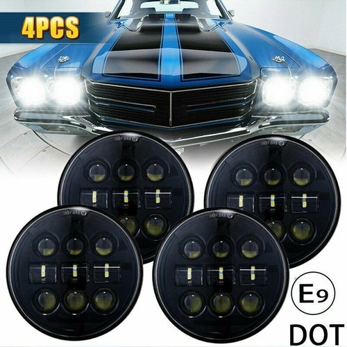 4pcs 5.75" 5-3/4 Round LED Headlights Projector Hi/Lo For Ford LTD Custom Torino - Picture 2 of 12