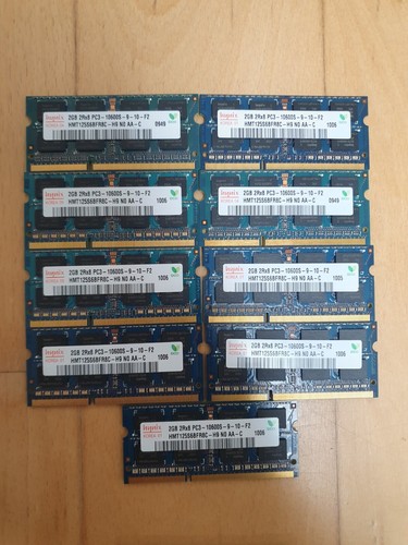DDR3 RAM Notebook PC SO-DIMM PC3-10600 2GB 1GB Konvolut Samsung Hynix Elpida - Afbeelding 3 van 8