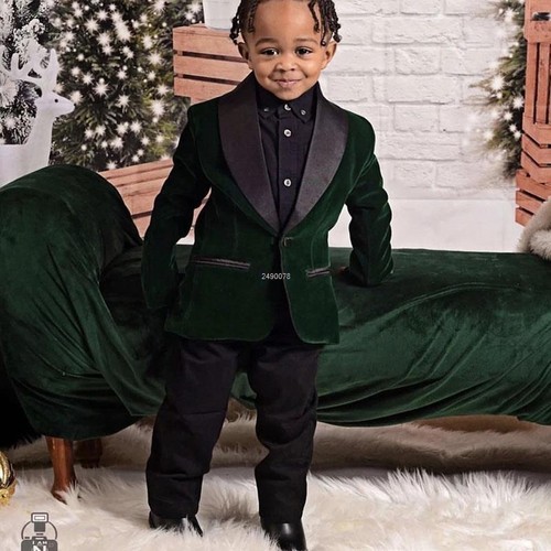 2023 new Dress, men's green velvet jacket, pants set, party dress - Picture 15 of 29
