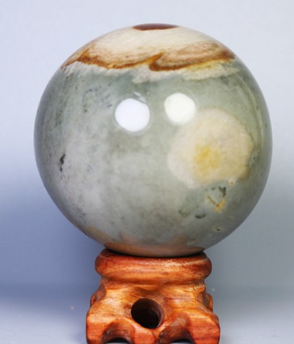 361g Beautiful Natural Ocean Jasper Agate Quartz Crystal Sphere Ball Madagascar - Picture 4 of 11