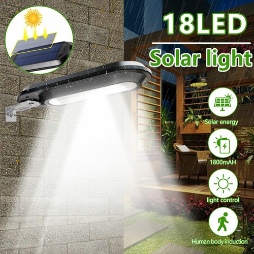 Outdoor Commercial 18 LED Solar Street Light Waterproof Dusk to Dawn Garden Lamp - Bild 1 von 10