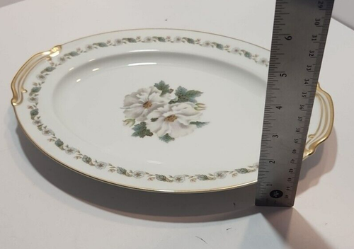 Vtg 1953 Noritake China White Gardenia #5029 Oval Platter 11.75" Gold Trim - Picture 11 of 11