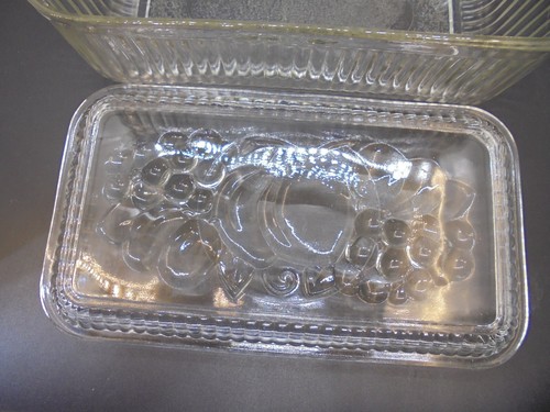 Vintage Federal Glas Kühlschrank Geschirr mit Deckel Laib Größe 50er Jahre - Bild 2 von 5