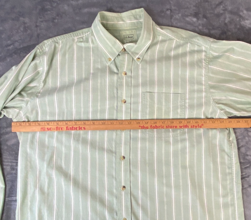 L.L. Camisa Bean XL alta para hombre con botones Gorpcore verde claro a rayas - Imagen 10 de 16