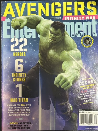 ENTERTAINMENT Weekly (MARCH 2018) AVENGERS: INFINITY WAR - The HULK - #4 - Picture 1 of 2