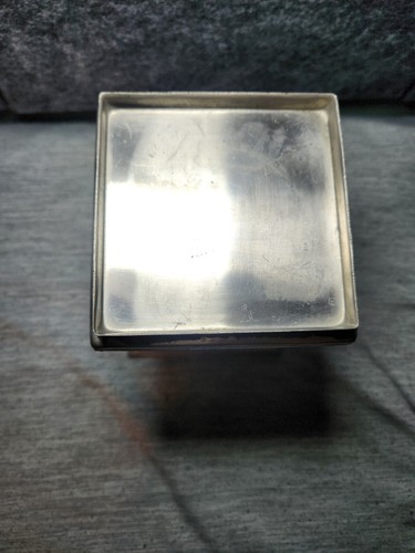 Brass/Silver Classic Square 6x3 inch Pillar Candle Holder Made In India - Picture 2 of 6