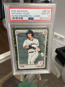 2020 Bowman Prospects Anthony Volpe Camo #BP-139 PSA 10 GEM MT Yankees