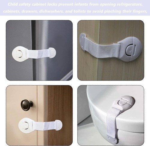 10 PC Kids Baby Child Proof Door Fridge Cupboard Cabinet Drawer Safety Locks - Picture 4 of 16