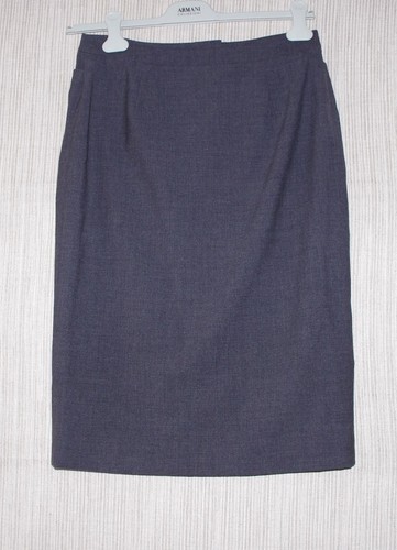 Lida Baday Gray Wool Stretch Pencil Lined Skirt Si