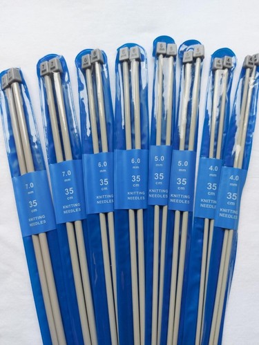 SINGLE POINT KNITTING NEEDLES METAL 35CM CRAFT YARN NEEDLES 4 5 6 7 mm BOXED - Picture 2 of 8