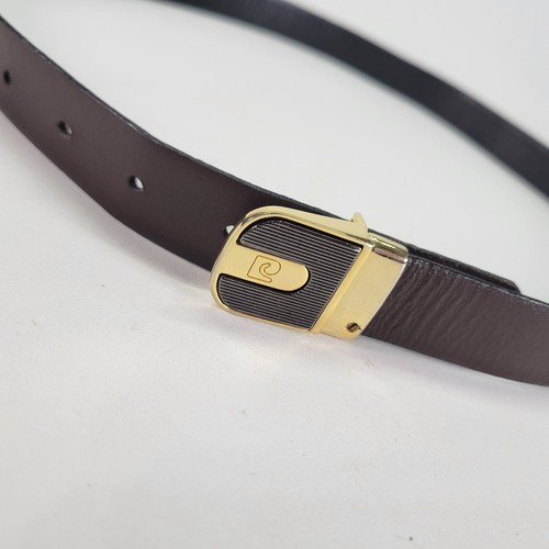 Pierre Cardin Reversible Leather Belt 38 Dress Brown Black Vtg - Picture 8 of 18