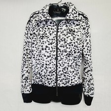Adidas Originals Womens Inked Firebird Tracktop Jacket Size S Black White Print