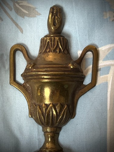 ANTIQUE FRENCH WALL SCONCES PAIR BRONZE NEOCLASSICAL FRENCH EMPIRE STYLE 1900s - Picture 12 of 19