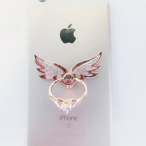360 Rotating Crystal Cell Phone Ring Stand Holder iPhone Galaxy Android- Angel's - Picture 5 of 9