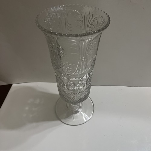 Vintage Duncan & Miller SANDWICH CRYSTAL FOOTED*FLARED VASE - Picture 7 of 14