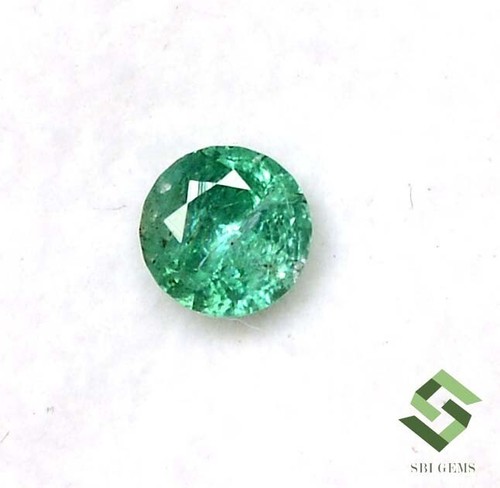 Smeraldo naturale certificato 5 mm taglio tondo 0,42 CTS pietra preziosa sfusa non trattata - Foto 1 di 6