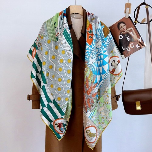 Sallys Boutique 70% Cashmere 30% Silk Wrap Scarf Aztec Print 2 Face Shawl 53" - Picture 26 of 48