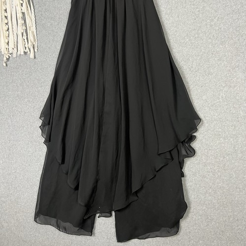 Y2K Jumpsuit Womens 8 S Black Chiffon Lace Bow Witchy Formal Cocktail Evening - Picture 8 of 14