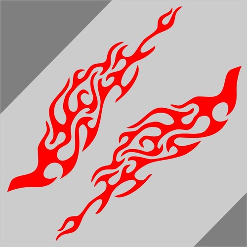 Car Decal Racing Flames 11.5'' Motorcycle Vinyl Bumper Scratch sticker 2pcs CN72 - Imagen 3 de 4