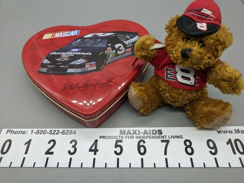 Dale Earnhardt #3 Heart Shape Collector Tin W Dale Earnhardt Jr, #8Bear Ornament - Picture 9 of 9