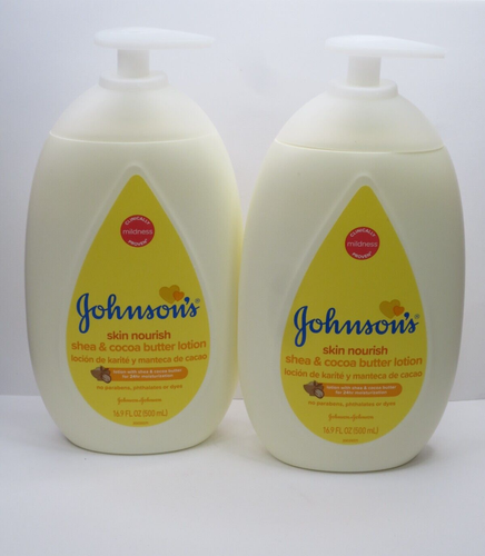 JOHNSON'S SKIN NOURISH SHEA & COCOA BUTTER LOTION 16.9 OZ (LOT OF 2)