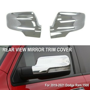 For 2019 2020 2021 Dodge Ram 1500 Side Mirror Covers Trim W/Turn Signal Chrome For 2019 2020 2021 Dodge Ram 1500 Side Mirror Covers Trim W/Turn Signal Chrome