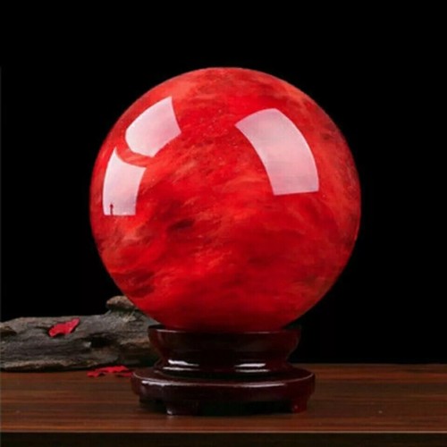 1 pieza Esfera de cuarzo rojo fundido cristal pulido bola curación decoración regalo + soporte - Imagen 54 de 59