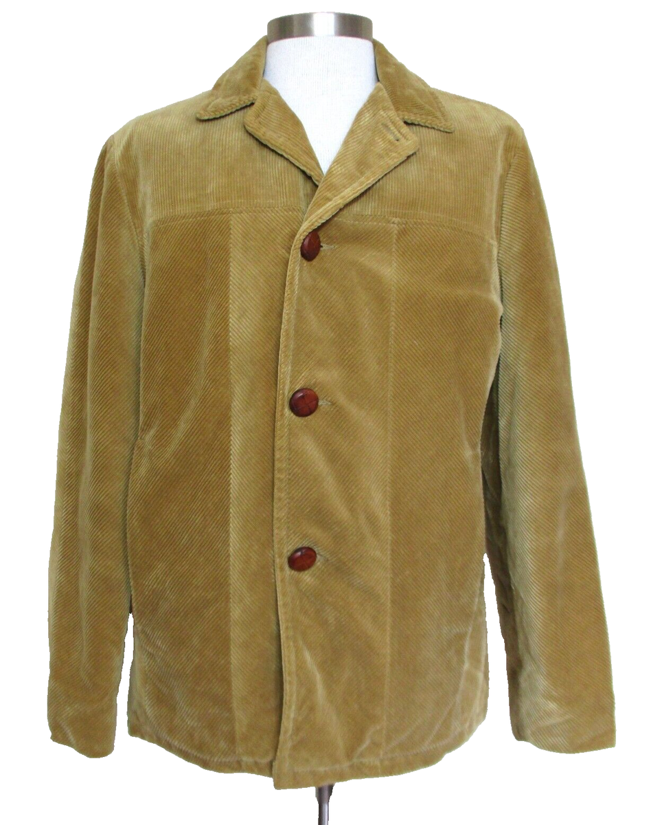 Vintage 70s Windbreaker By Van Heusen Tan Corduroy Jacket 40 Men  